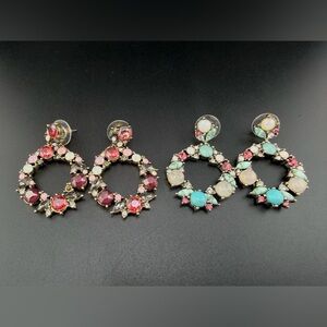 Fashion Multi-color Crystal Post Drop Dangle Earrings Lot